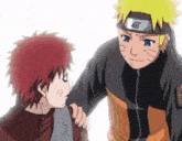 naruto and gaara are standing next to each other in a cartoon