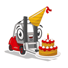 lindemh nox birthday fork lift big birthday cake