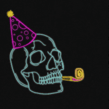 Happy Birthday Skull GIF - Happy Birthday Skull Birthday Party GIFs