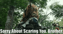 Transformers Cheetor GIF - Transformers Cheetor Sorry About Scaring You Brother GIFs