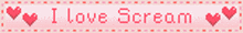 a sign that says i love scream with hearts