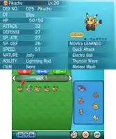 a screenshot of a pokemon game with pikachu lv 20