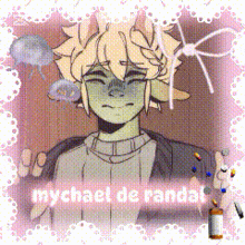 a drawing of a boy with the name michael de randal