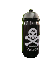 a black bottle with a skull and crossbones on it