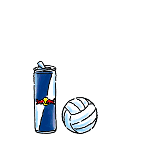 Volleyball Red Bull Sticker - Volleyball Red Bull Serve Stickers