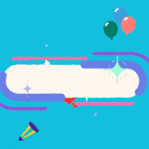 a blue background with balloons and the word uds on it
