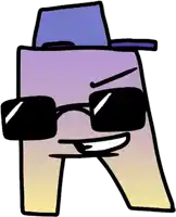 a cartoon character wearing a hat and sunglasses .