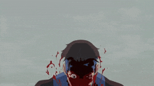 a drawing of a man with blood coming out of his face