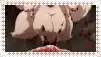 a close up of a cartoon character eating a person 's face .