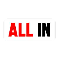 a white background with the word all in in red letters