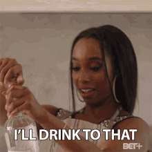 Ill Drink To That Dinking GIF - Ill Drink To That Dinking Thirsty GIFs