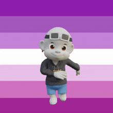 a cartoon character is wearing a hoodie that says that