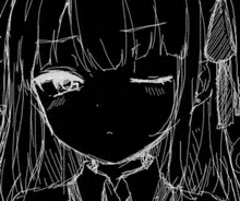it is a drawing of a girl with long hair and a tie .
