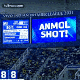 a scoreboard for the vivo indian premier league