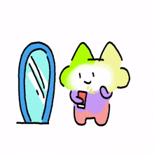 colorful cat mirror selfie cute