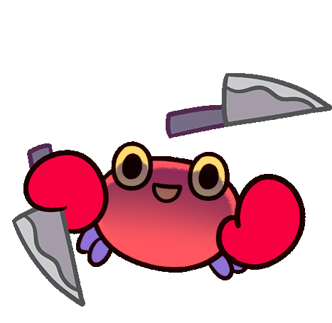 Juggling Knives Crabby Crab Sticker - Juggling Knives Crabby Crab Pikaole Stickers