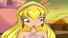 a close up of a cartoon character with a surprised expression on her face