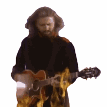 playing guitar barry gibb bee gees when hes gone song playing guitar by the fire