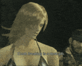 a woman in a bikini says code breaking is a desk job in a video game
