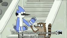 Trust GIF - Regular Show Cartoon Benson Cant Trust Us GIFs