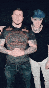 a man wearing a shirt that says " ae " on it