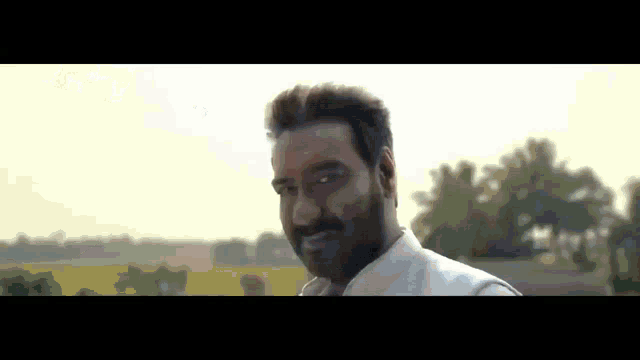 a man with a beard and mustache is smiling and looking at the camera .