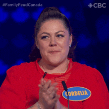 Clapping Hands Cordelia GIF - Clapping Hands Cordelia Family Feud Canada GIFs