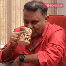 Drinking Coffee Anil Sharma GIF - Drinking Coffee Anil Sharma Pinkvilla GIFs