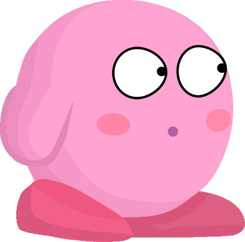 Kirby Scared Sticker - Kirby Scared Shocked Stickers