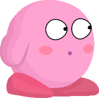 Kirby Scared Sticker - Kirby Scared Shocked Stickers