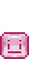 a pixel art drawing of a pink box with a smile on it .