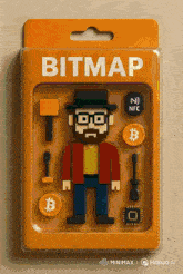 a box that says bitmap with a man in a hat