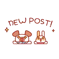 a drawing of a dog and a rabbit with the words new post below them