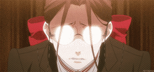 a close up of a person 's face with tetsuru written in the corner