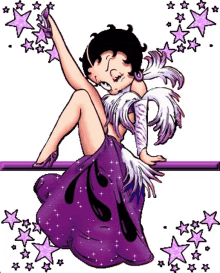 betty boop purple dress pose sparkle