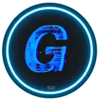 a blue letter g in a circle with cmp below it