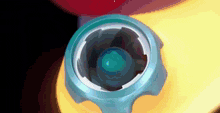 a close up of a blue object with a circle around it