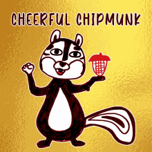 cheerful chipmunk veefriends happy upbeat feeling good