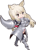 a cartoon drawing of a girl wearing armor
