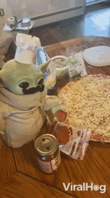 Tossing Pepperoni On Pizza Baby Yoda GIF - Tossing Pepperoni On Pizza Baby Yoda Viralhog GIFs