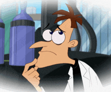 perry the platypus from phineas and ferb is looking at something