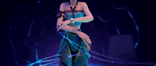 a cartoon girl is holding a feather and a light in her hand .