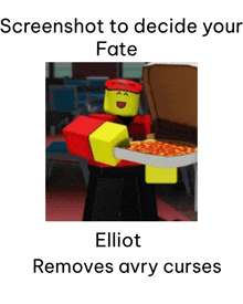 a screenshot of a roblox character holding a pizza box