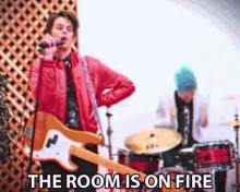 the room is on fire burning fire lit great