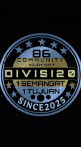 a sticker that says 86 community division since 2025
