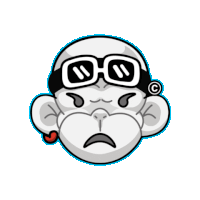 a cartoon of a monkey wearing glasses and a cigarette