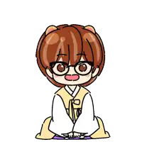 a cartoon drawing of a boy wearing glasses