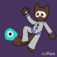 a drawing of a cat with the word ibis paint on the bottom left