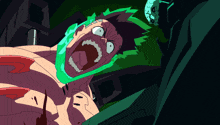 a cartoon drawing of a man with a green headband on