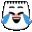 a cartoon face with tears coming out of it 's eyes and mouth .